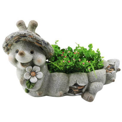 Záhradná dekorácia Slimák s kvetináčom 46x22x28 cm Gecco, keramika