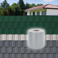 DEMA Krycia páska na plotový panel PVC 35x0,19 m, svetlo-sivá