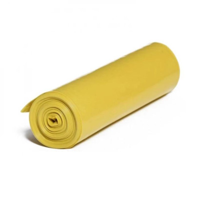 Vrecia na odpadky 80 mikrónov 70x110 cm, 120 l, žlté, 15 ks