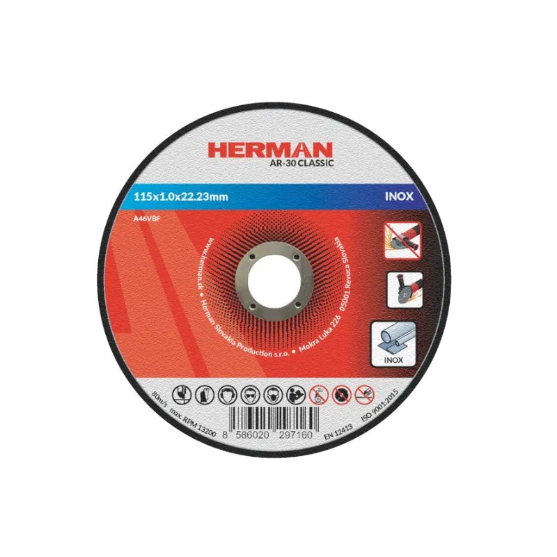 Rezný kotúč na nerez 115x1,0 mm AR-30 Classic