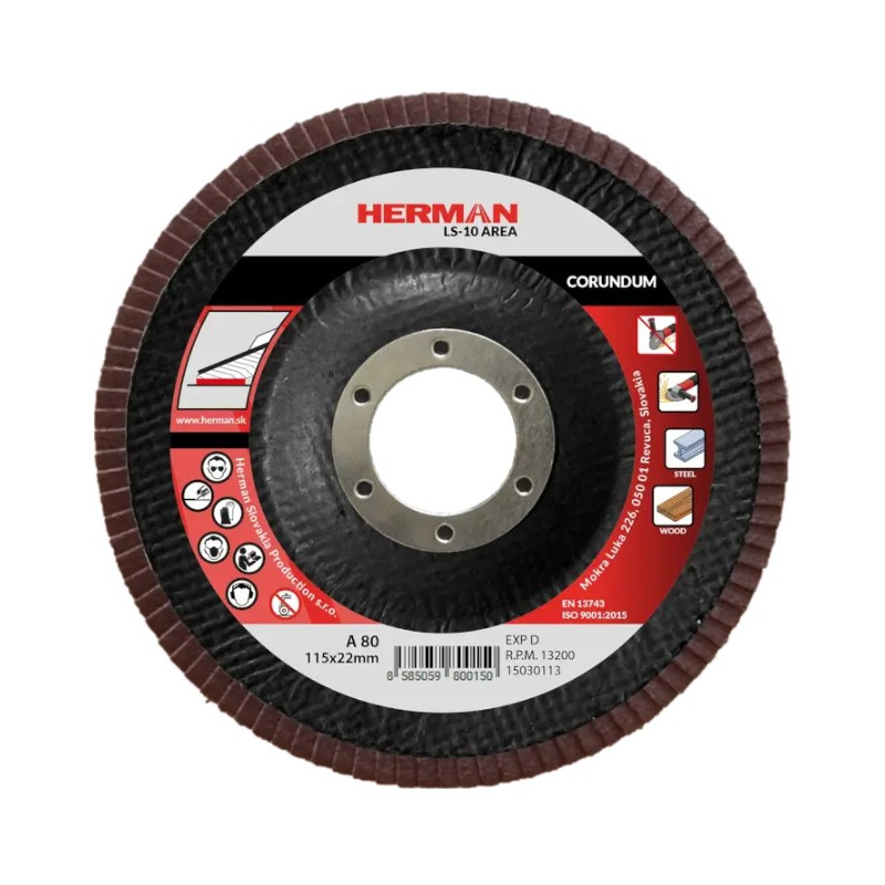 Lamelový kotúč na oceľ  115 mm/P80 LS-10 Area corundum