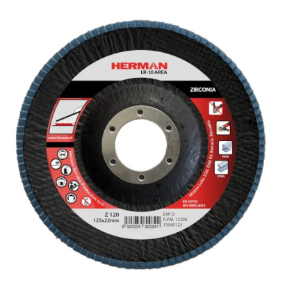 Lamelový kotúč na nerez 125 mm/P120 LR-10 Area zirconia