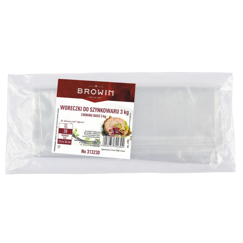 BROWIN Fóliové vrecká do šunkovaru 3 kg, 20 ks