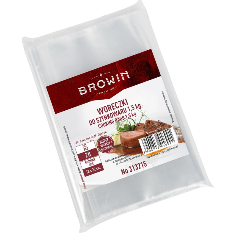 BROWIN Fóliové vrecká do šunkovaru 1,5 kg, 20 ks