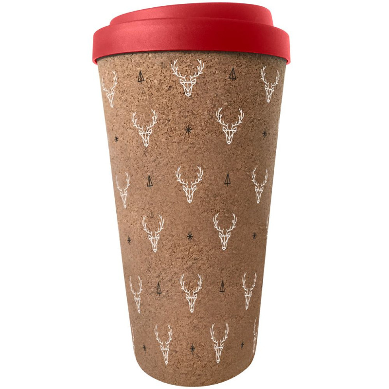 Korkový hrnček 450 ml Cork Reindeer