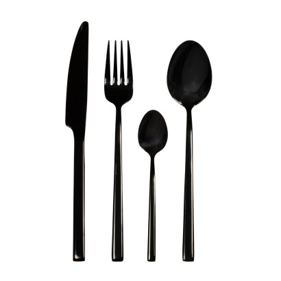 Príbory pre 6 osôb Como Black Gift Box, 24-dielna sada