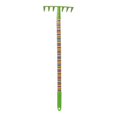 Detské hrabličky 63 cm 7 zubov, farebné pruhy