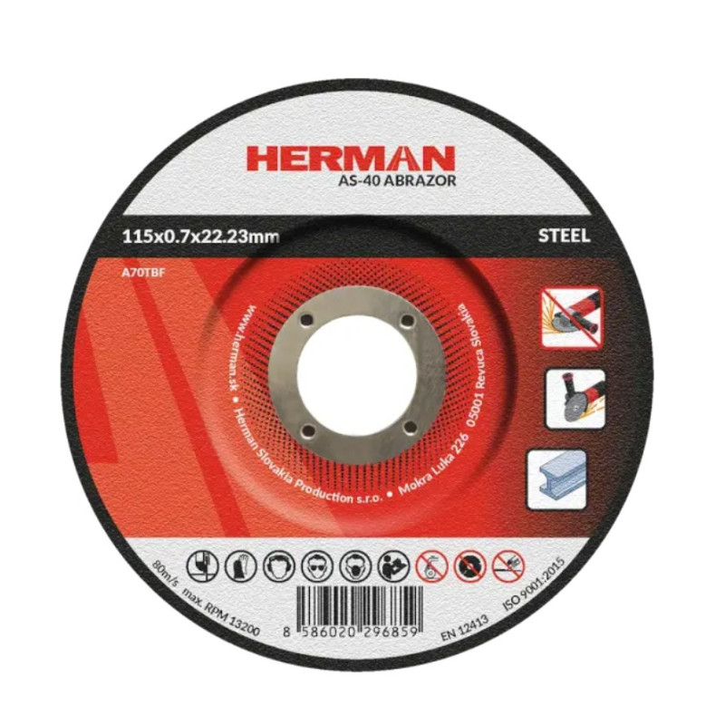Rezný kotúč na oceľ 115x0,7x22,23 mm s prelisom AS-40 Abrazor