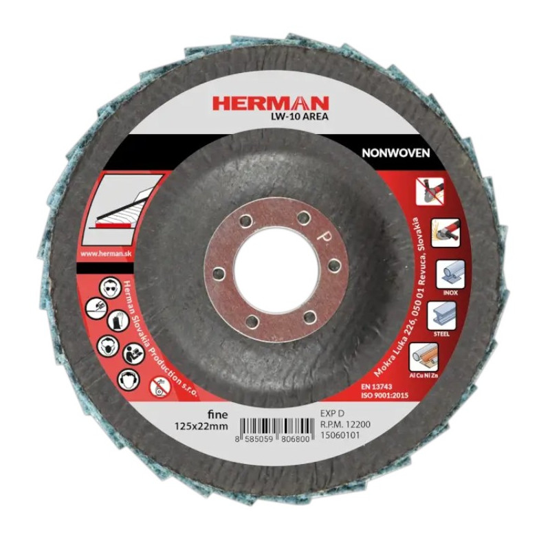 Lamelový kotúč na oceľ a neželezné kovy 125 mm/fine LW-10 Area Non-woven