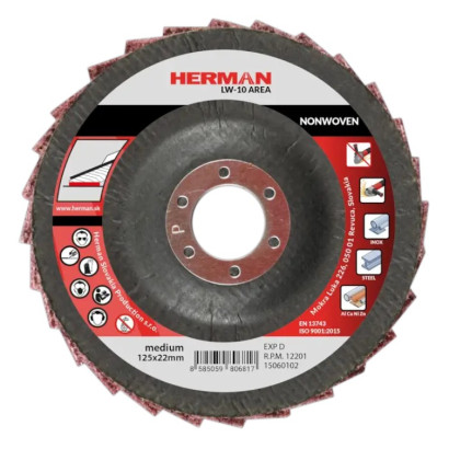 Lamelový kotúč na oceľ a neželezné kovy 125 mm/medium LW-10 Area Non-woven