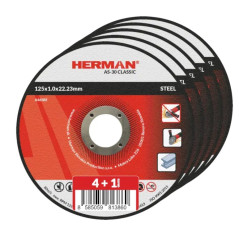 Rezný kotúč na oceľ 125x1,0x22,23 mm AS-30 Classic, 4+1 ks
