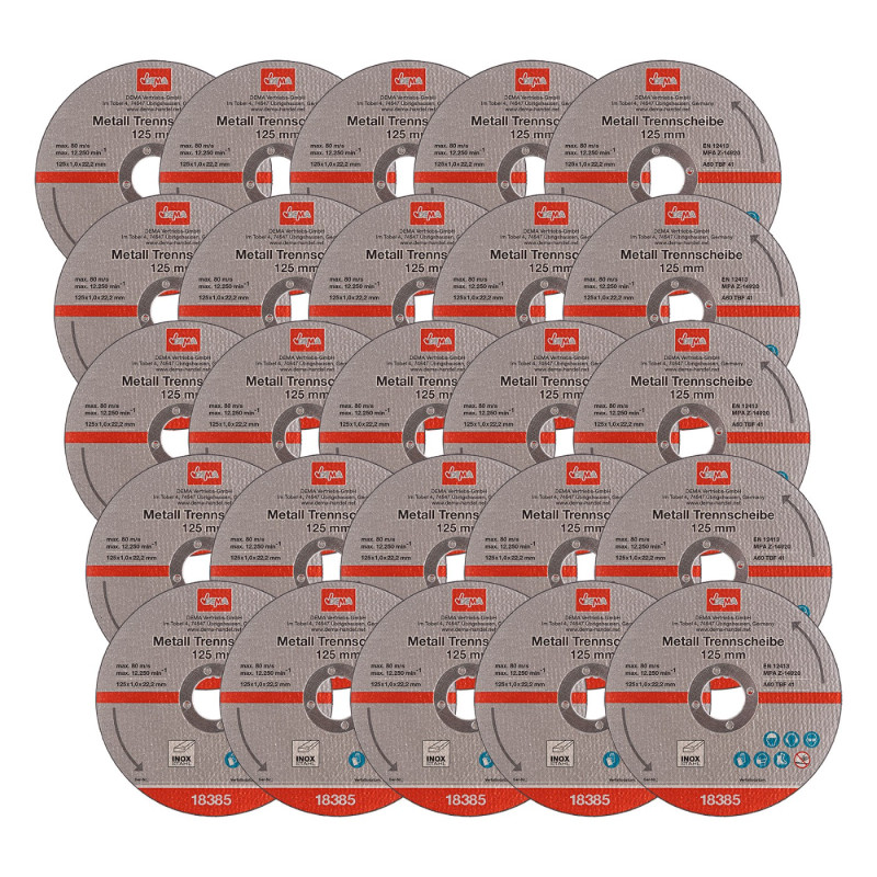 Rezný kotúč na kov 125x1,0x22,2 mm, 25 ks
