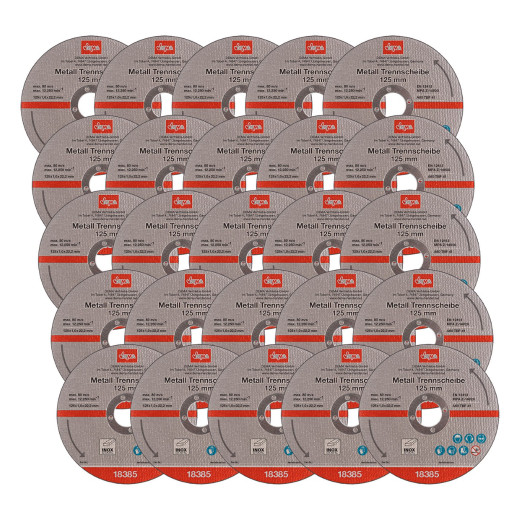 Rezný kotúč na kov 125x1,0x22,2 mm, 25 ks