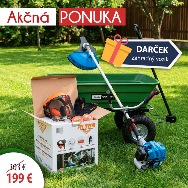 Set Krovinorez GFS 52.3E + Záhradný vozík GGW 250 + Súprava pomôcok ku krovinorezu