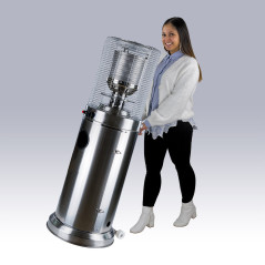 DEMA Záhradný terasový ohrievač plynový 5-10 kW Santorin, nerezový