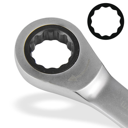 Kľúč očkový račňový 17 x 19 mm