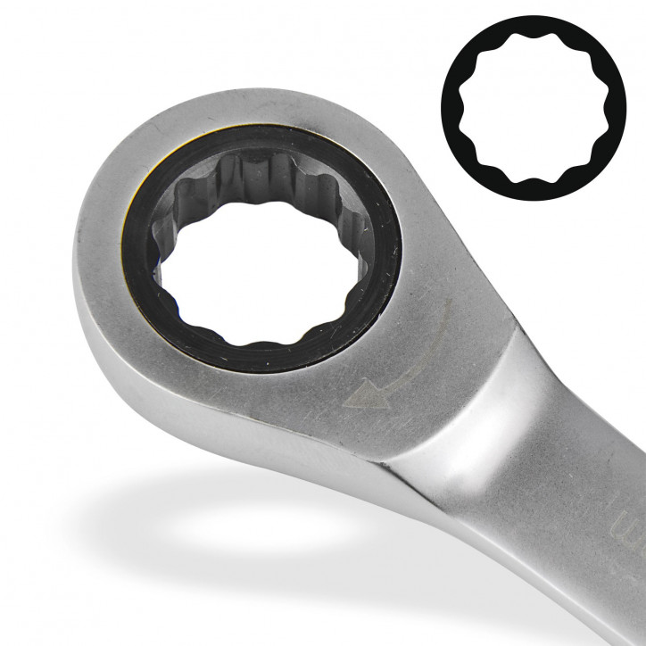 Kľúč očkový račňový 17 x 19 mm Kľúč očkový račňový 17 x 19 mm
