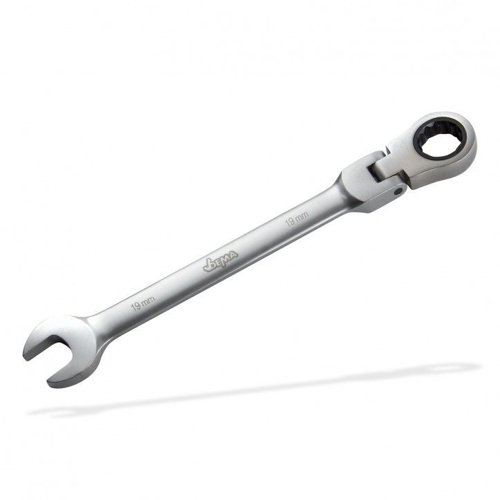 Račňový očko-vidlicový kľúč s kĺbom 19 mm Račňový očko-vidlicový kľúč s kĺbom 19 mm