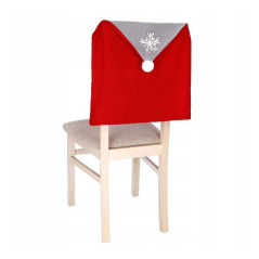 SPRINGOS Vianočný poťah na stoličku Gnom s brmbolcom 50x62 cm, červený