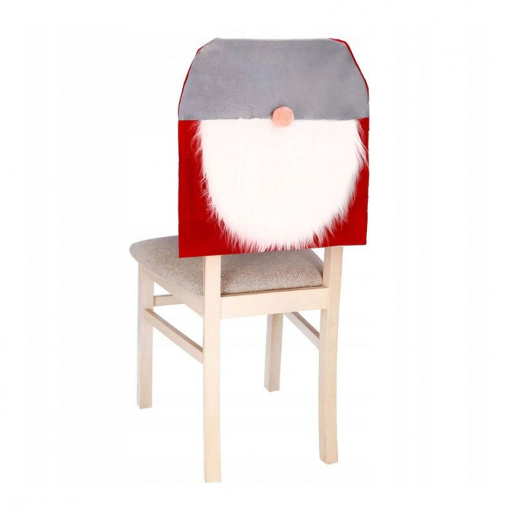 Vianočný poťah na stoličku Gnom s brmbolcom 50x62 cm, červený