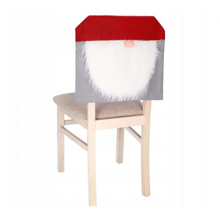 Vianočný poťah na stoličku Gnom s brmbolcom 50x62 cm, šedý