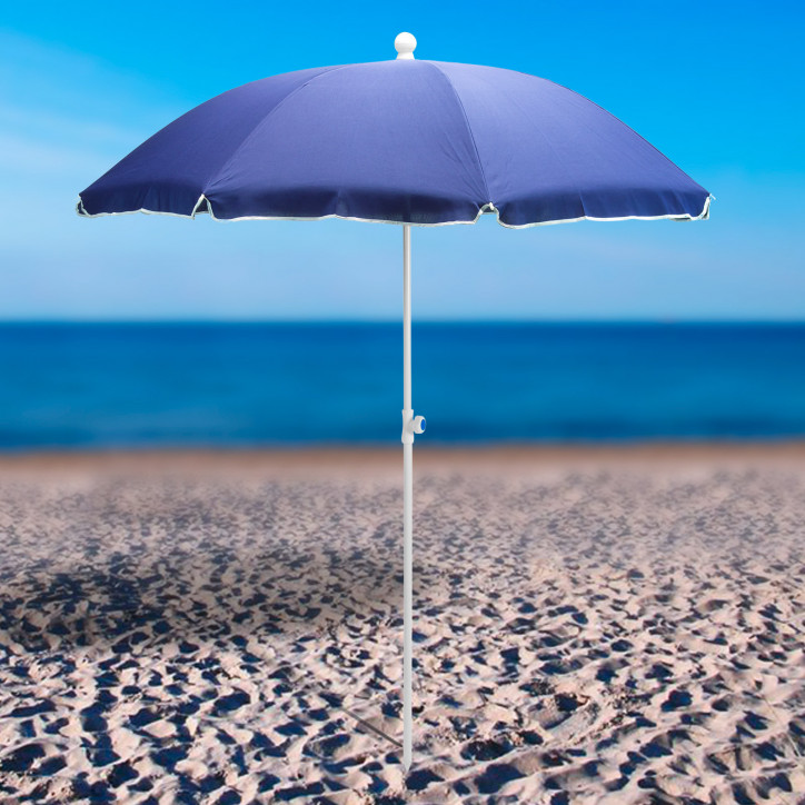 Plážový slnečník 180 cm UV30 Beach, modrý