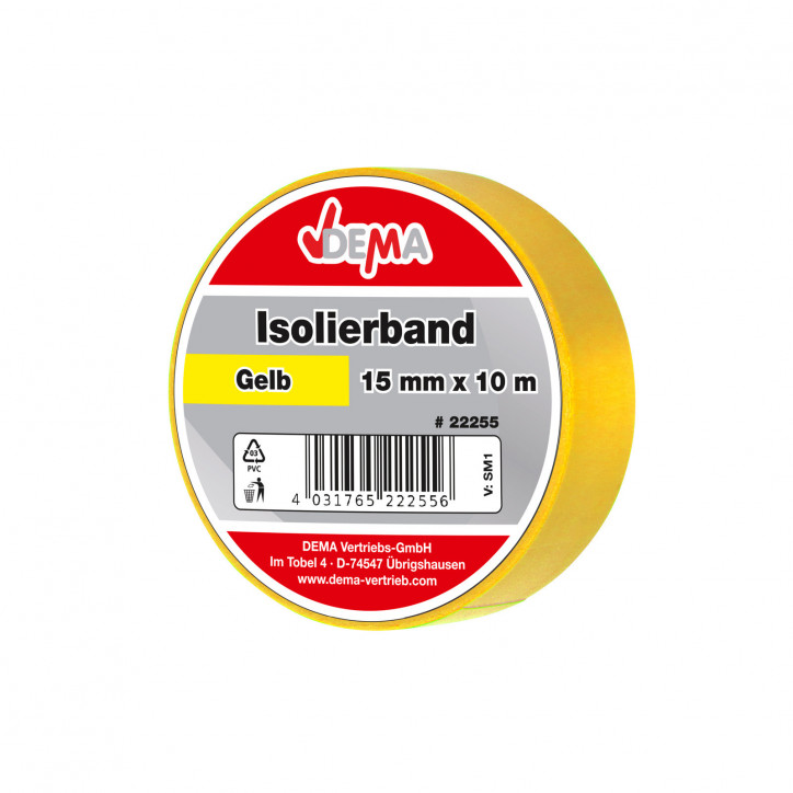 Elektrikárska izolačná páska 15 mm / 10 m, žltá Elektrikárska izolačná páska 15 mm / 10 m, žltá
