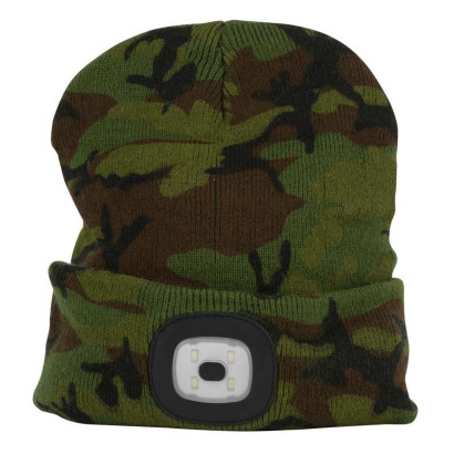 Pletená čiapka s LED svetlom Albacore, camouflage zelená, L