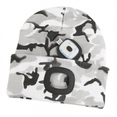 Pletená čiapka s LED svetlom Albacore, camouflage sivá, L