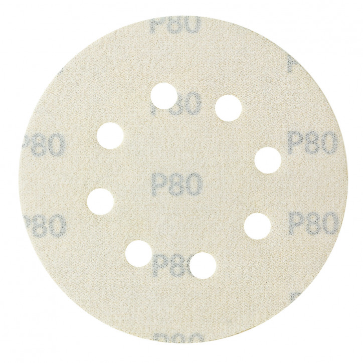 Brúsny papier pre excentrickú brúsku 125 mm P80, 10 ks Brúsny papier pre excentrickú brúsku 125 mm P80, 10 ks