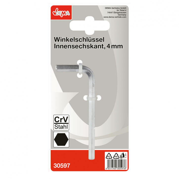 Imbusový kľúč 4 mm Imbusový kľúč 4 mm