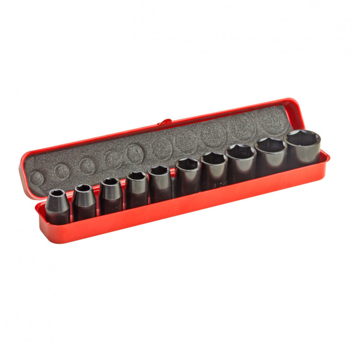 Nástrčkové kľúče / orechy pre rázový uťahovák 1/2", 10-dielna sada Nástrčkové kľúče / orechy pre rázový uťahovák 1/2", 10-dielna sada