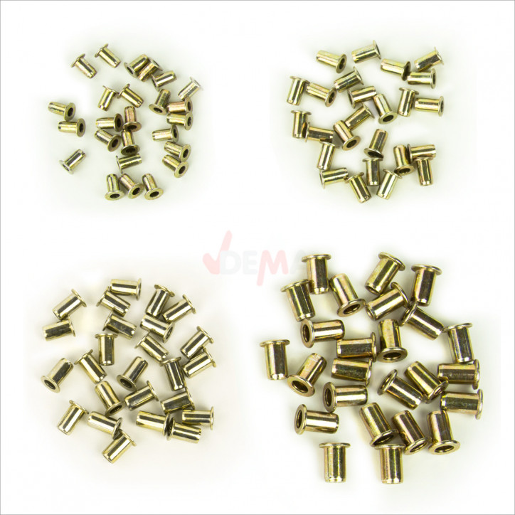 Slepé nitovacie matice M3/M4/M5/M6, 100-dielna sada Slepé nitovacie matice M3/M4/M5/M6, 100-dielna sada