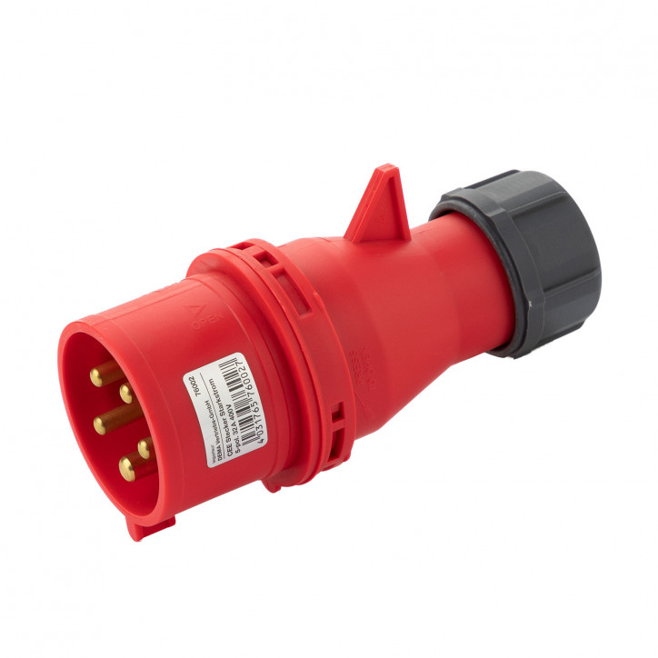 CEE zástrčka silnoprúdová, 5-pólová, 32 A/400 V, IP44 CEE zástrčka silnoprúdová, 5-pólová, 32 A/400 V, IP44
