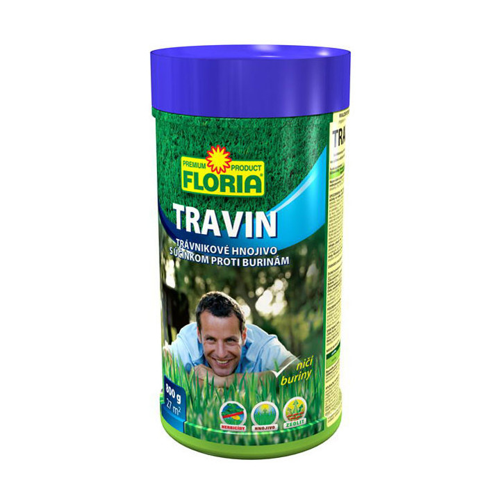 TRAVIN Trávnikové hnojivo s účinkom proti burinám 3v1, 0,8 kg TRAVIN Trávnikové hnojivo s účinkom proti burinám 3v1, 0,8 kg