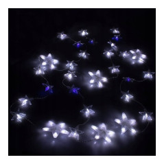 LED svetelný záves Hviezdy 1,6x5,2 m, 180 LED, IP44, studená biela/modrý blesk