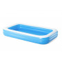 Modrý obdĺžnikový rodinný bazén je ideálnou voľbou na záhradu, alebo chatu. Bazén je navrhnutý hlavne pre deti od 3 rokov, príjemne sa v ňom schladia aj dospelí. Vyrobený z kvalitného vinylu, vďaka čomu ponúka vysokú odolnosť a dosahuje dlhú životnosť.