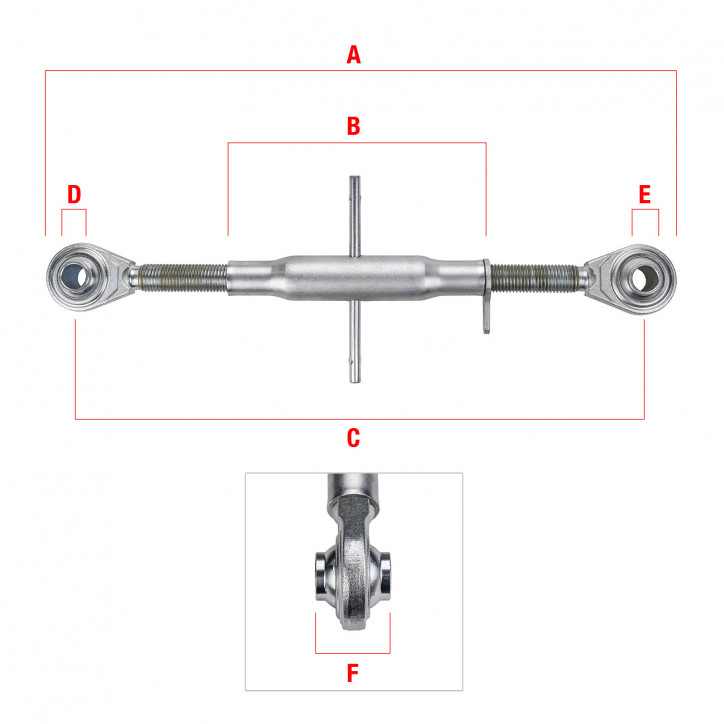 Tretí bod pre traktor 390-540 mm M30x3,5 Kat. 2/2 Tretí bod pre traktor 390-540 mm M30x3,5 Kat. 2/2