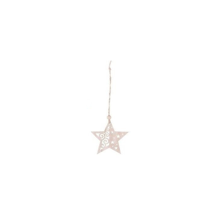 Drevená ozdoba Hviezda 7 cm, 6 ks