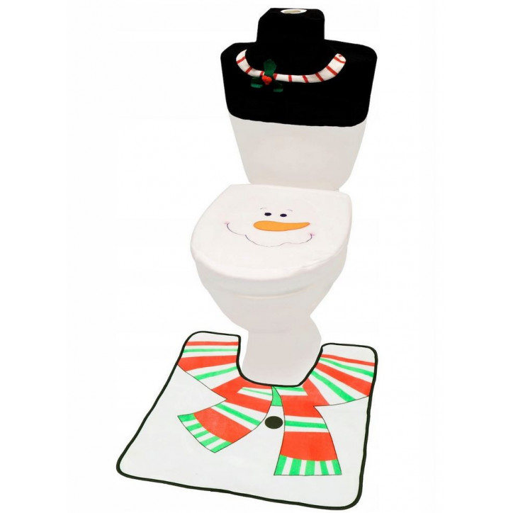 Vianočná kúpeľňová súprava Snehuliak, 3-dielna sada