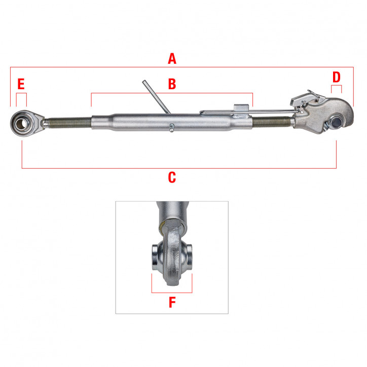 Tretí bod s rýchloupínacím hákom a reťazou 670-920 mm Kat. 2 Tretí bod s rýchloupínacím hákom a reťazou 670-920 mm Kat. 2