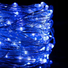 LED reťaz Nano 51 m, 480 LED, IP44, 8 svetelných módov, modrá