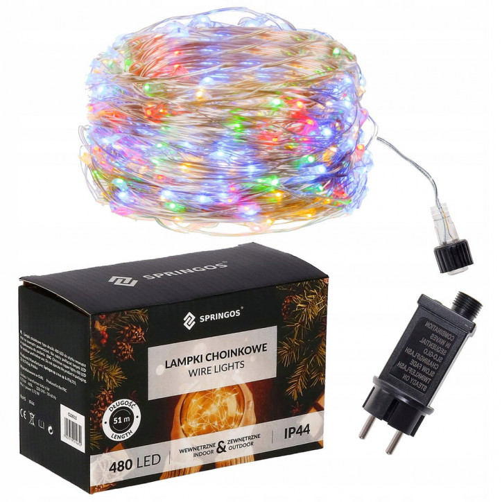 LED reťaz Nano 48 m, 480 LED, IP44, 8 svetelných módov, multicolor