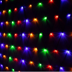 LED svetelná sieť Mikro 2,6x2 m, 160 LED, IP44, 8 svetelných módov, multicolor