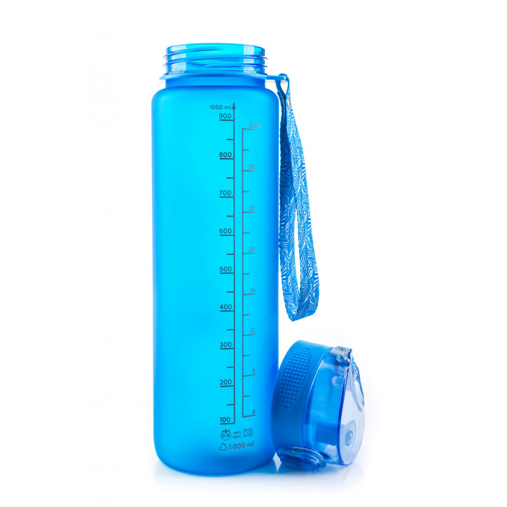 Fľaška G21 na pitie, 1000 ml, modrá-zmrznutá
