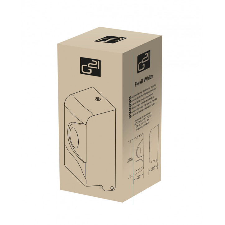Automatický dávkovač mydla G21 Resil White, 800 ml