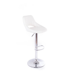 Barová stolička G21 Aletra koženková, prešívaná white