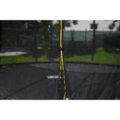 Trampolína G21 SpaceJump 430 cm, čierna, s ochrannou sieťou + schodíky zadarmo