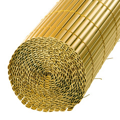 DEMA Clona na plot, bambusová rohož z PVC 140x500 cm, žltá