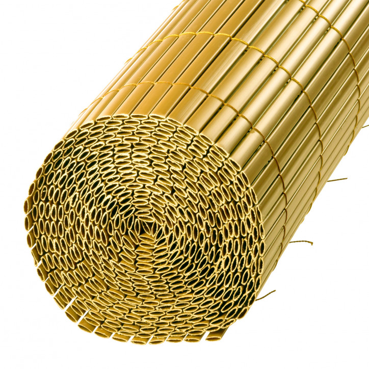 Clona na plot, bambusová rohož z PVC 140x500 cm, žltá